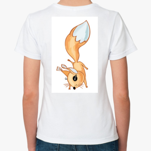 Классическая футболка с принтом Белка