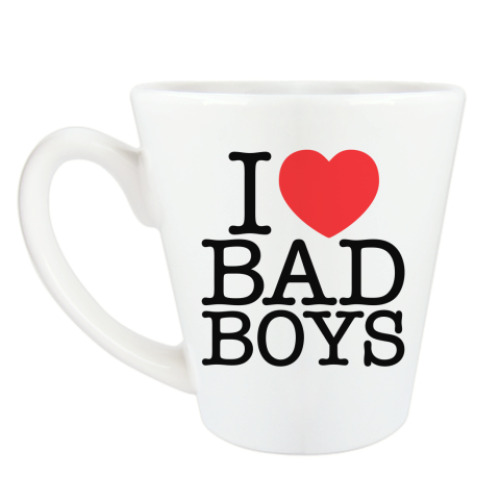 Чашка Латте с принтом I love BAD BOYS