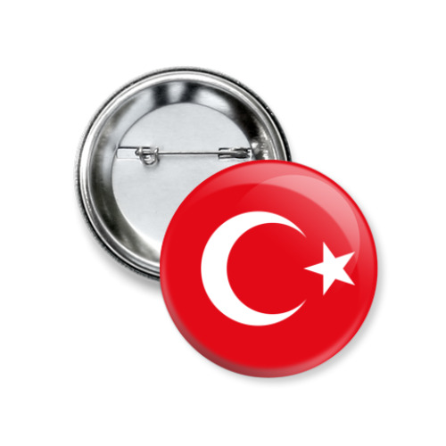 Значок 37мм с принтом Турция, Turkey