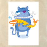  Кот с рыбой