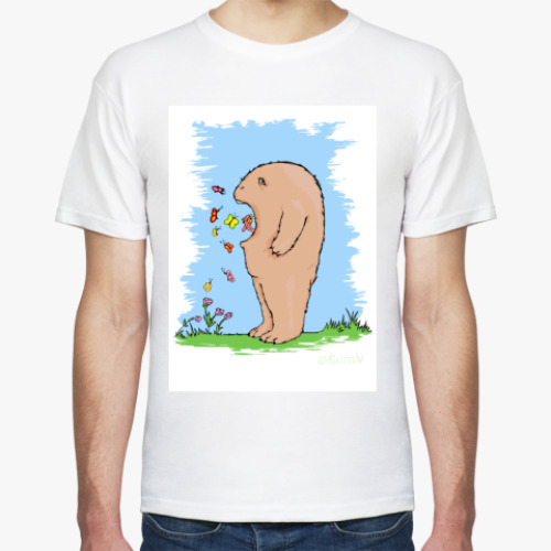 Футболка с принтом Жрёт бабочек