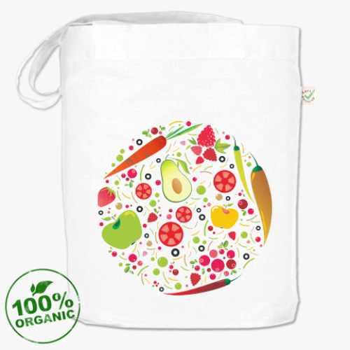 Сумка шоппер с принтом Овощной микс