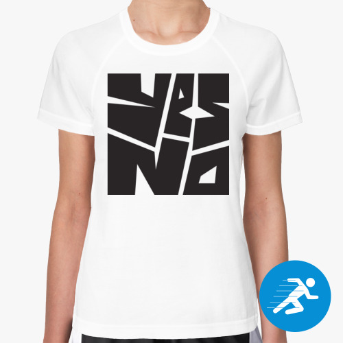 Женская спортивная футболка с принтом YES/NO