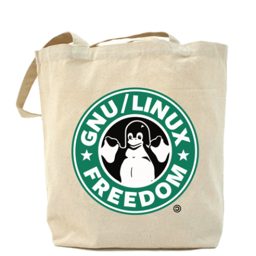 Сумка шоппер с принтом GNU Linux Freedom