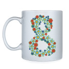 Кружка серебристая 8 марта