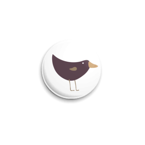 Значок 25мм с принтом  ПТИЧКА