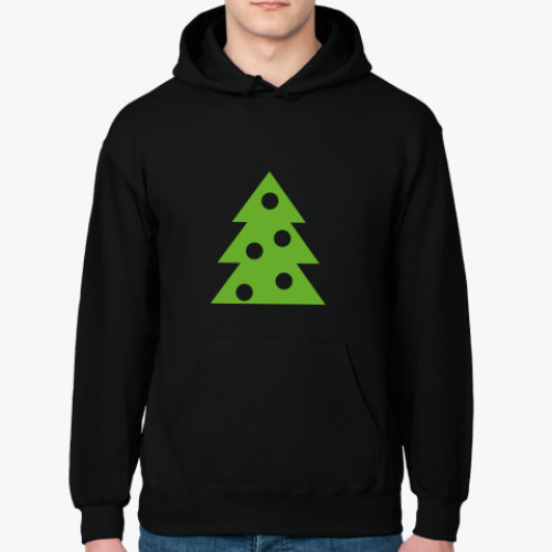 Толстовка худи с принтом Ёлка