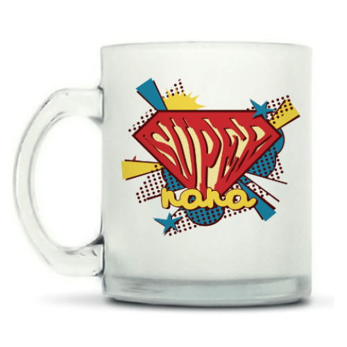 Кружка матовая с принтом Супер-папа. Superman