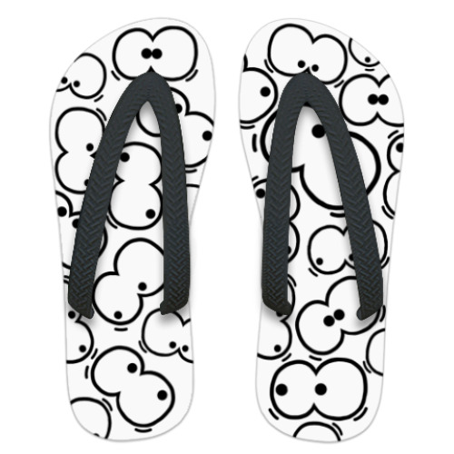 Шлепанцы (сланцы) с принтом Глазки