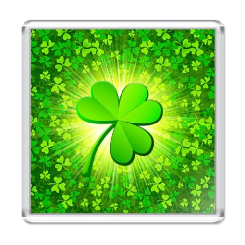 Магнит с принтом Клевер на счастье