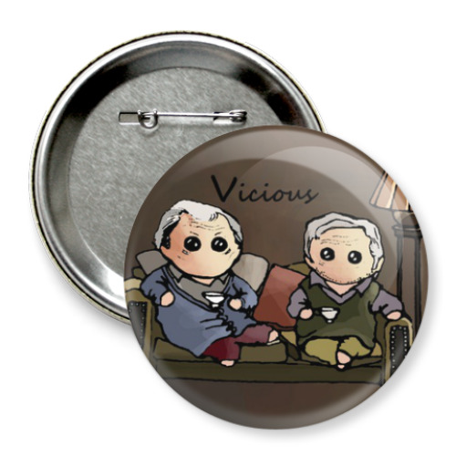 Значок 75мм с принтом Vicious