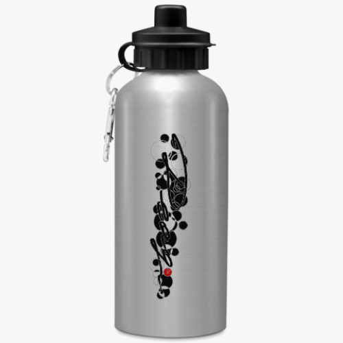 Бутылка с карабином (500 мл) с принтом Dead пул