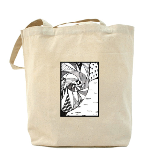 Сумка шоппер с принтом Раковина