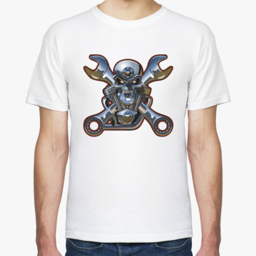 Футболка с принтом Череп-байк