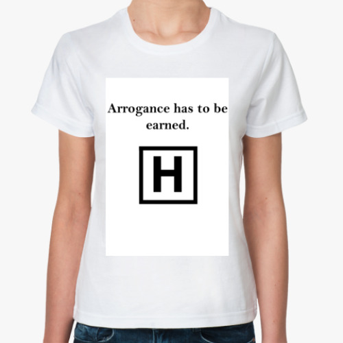 Классическая футболка с принтом Arrogance