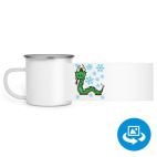 Кружка металлическая белая (круговая запечатка)