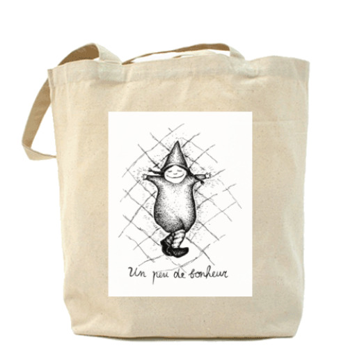 Сумка шоппер с принтом Вonheur (на счастье)