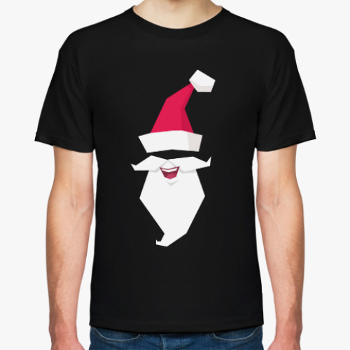 Футболка с принтом Борода и шапка Санты