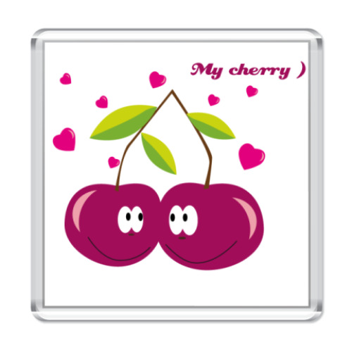 Магнит с принтом   My cherry