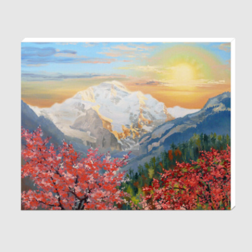 Холст с принтом Восход в горах