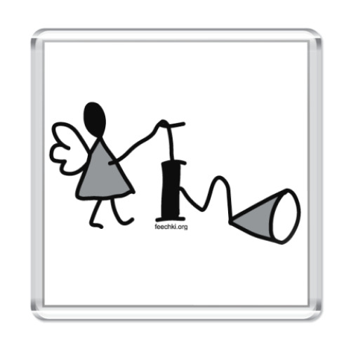 Магнит с принтом  'Феечка и тромбон'