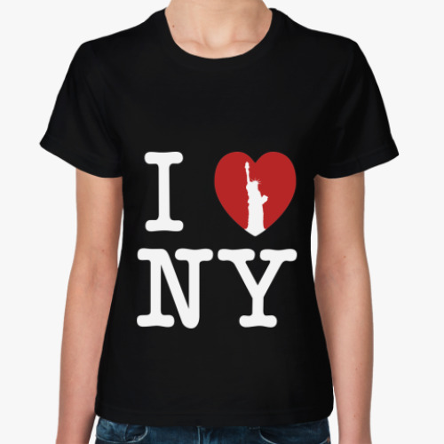 Женская футболка с принтом i love NY