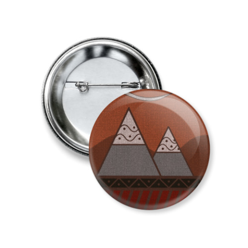 Значок 37мм с принтом 'Mountains'