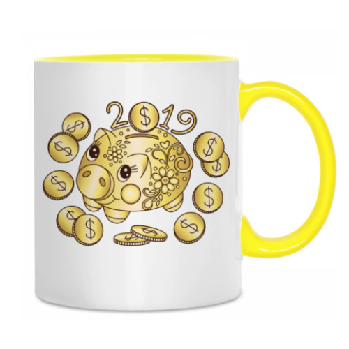 Кружка с принтом Золотая копилка 2019