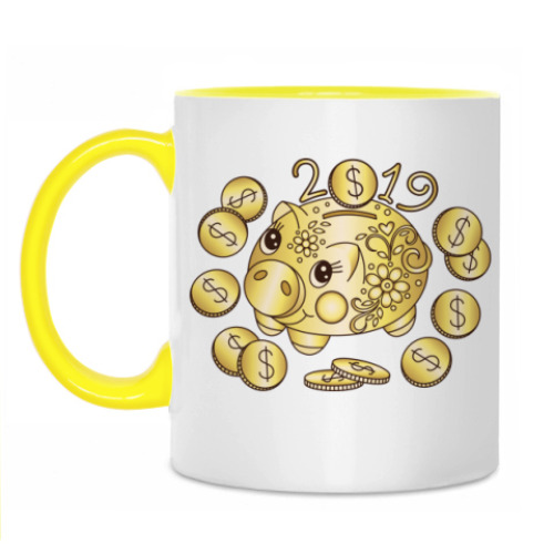 Кружка с принтом Золотая копилка 2019
