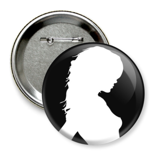 Значок 75мм с принтом Силуэт