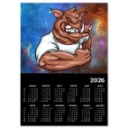Календарь A4 2026, черный Кабан
