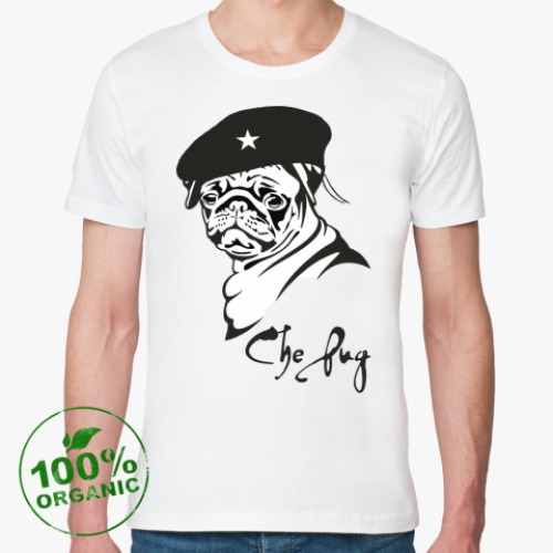 Футболка из органик-хлопка с принтом CHE PUG