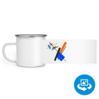 Кружка металлическая белая (круговая запечатка)