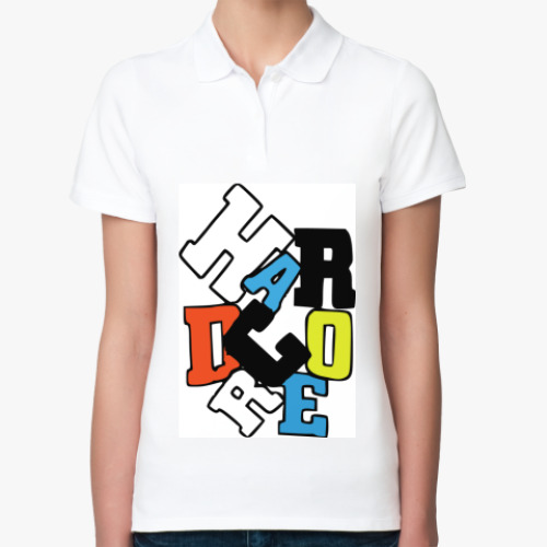 Женская рубашка поло (печать) с принтом Happe HARDCORE