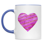 Двухцветная кружка сердце