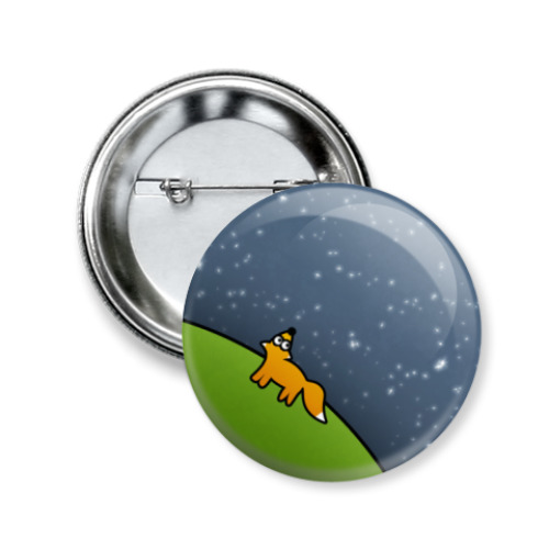 Значок 50мм с принтом Маленький принц (лис)