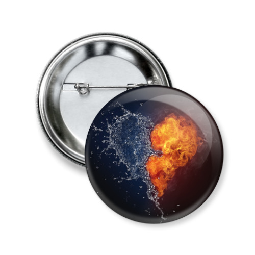 Значок 50мм с принтом Сердце