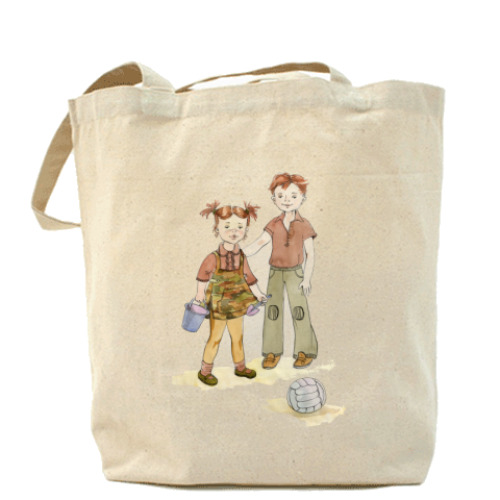 Сумка шоппер с принтом  'Дети'