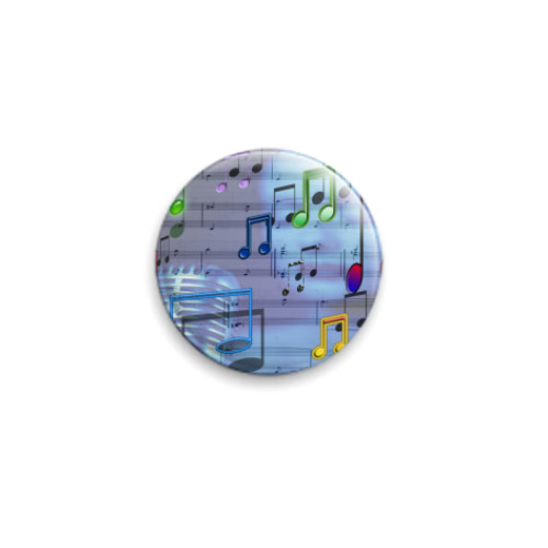 Значок 25мм с принтом  'Звуки музыки'
