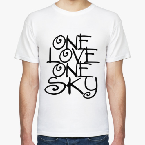 Футболка с принтом ONE love, ONE sky