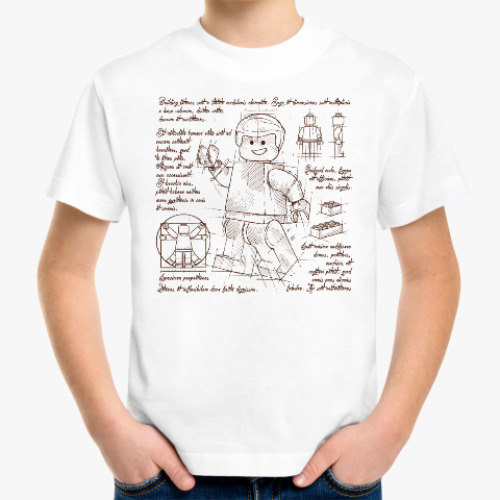 Детская футболка с принтом Схема Лего