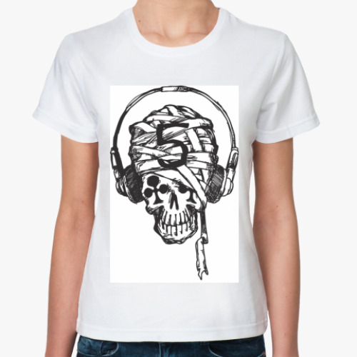 Классическая футболка с принтом череп