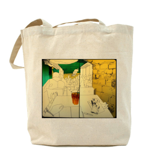 Сумка шоппер с принтом Erottaja bar Helsinki