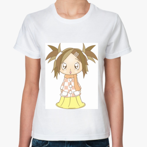 Классическая футболка с принтом Девочка