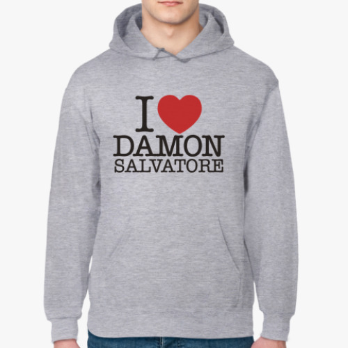 Толстовка худи с принтом I LOVE DAMON SALVATORE