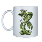 Кружка серебристая Кобра с драконом