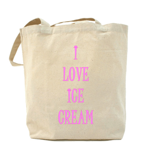 Сумка шоппер с принтом Я люблю мороженое