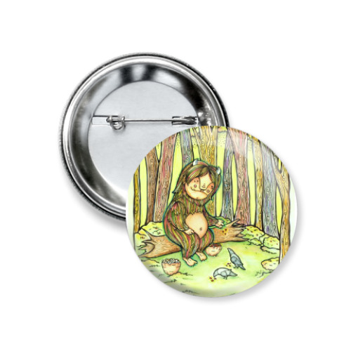 Значок 37мм с принтом Лесной тролль
