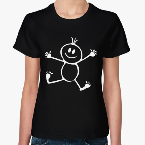 Женская футболка с принтом Человечек