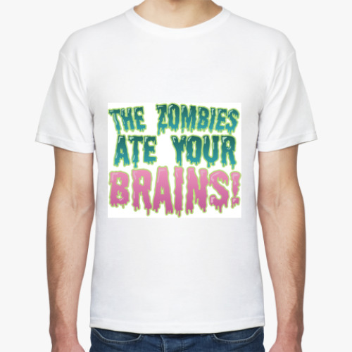 Футболка с принтом The Zombie ate your brains!